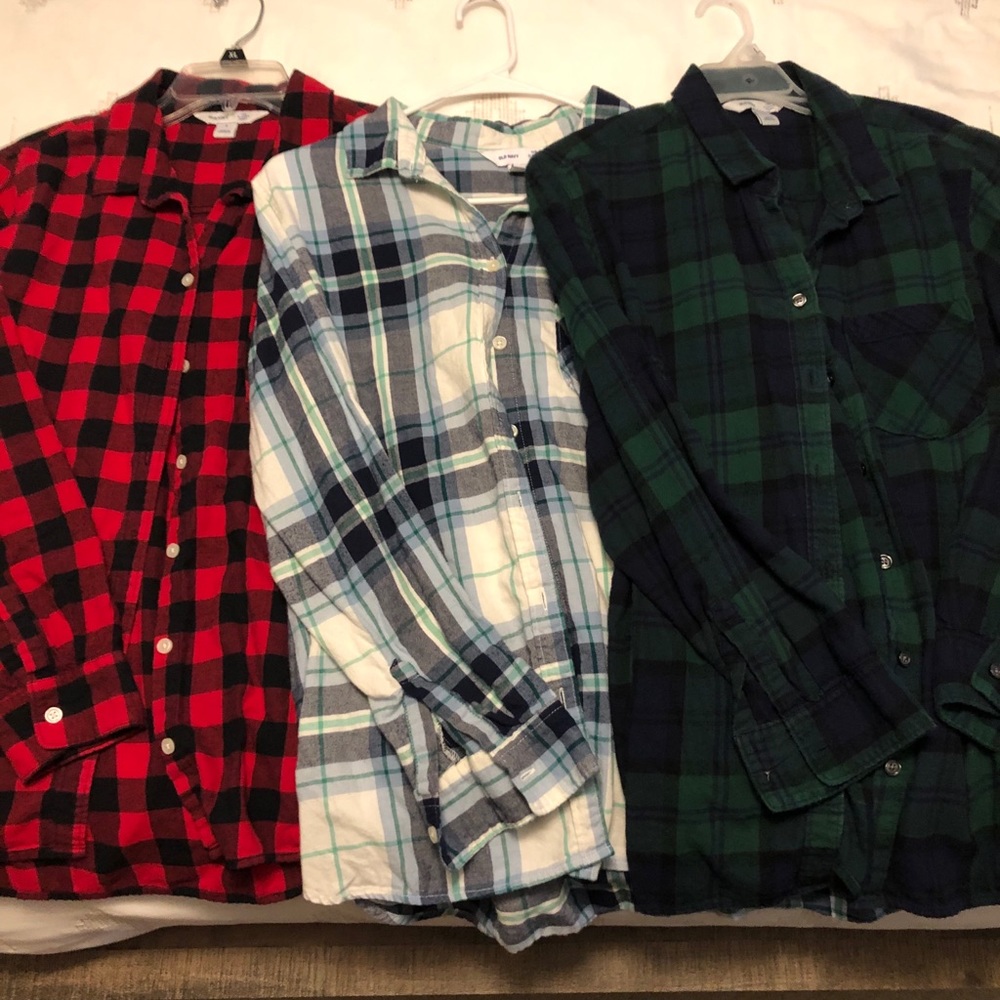 Bundle of 3 Old navy flannels